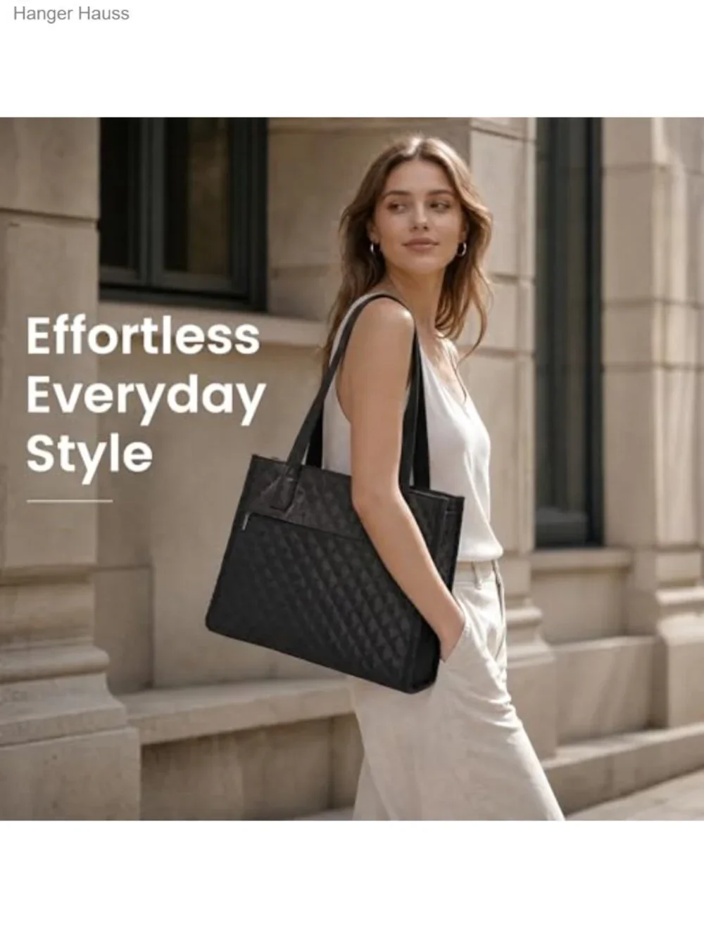 Quilted Puffer Tote Bag with Compartments, Spacious Work Shoulder Bag for Travel